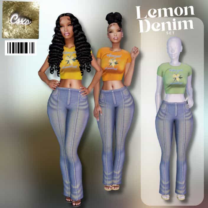 2 Lemon Denim Set