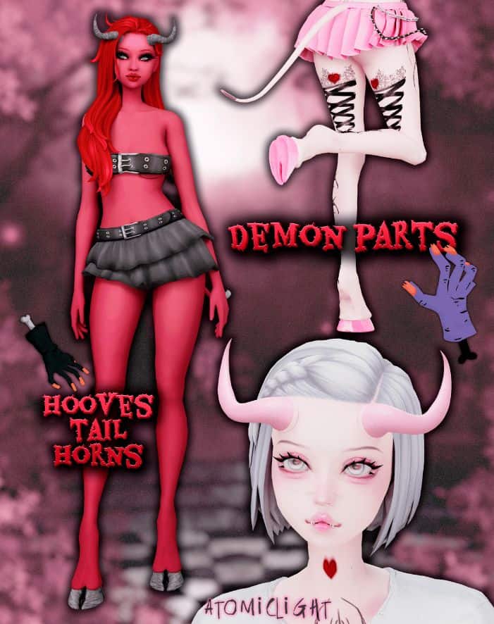 4 Demon Parts: Hooves, Tail & Horns
