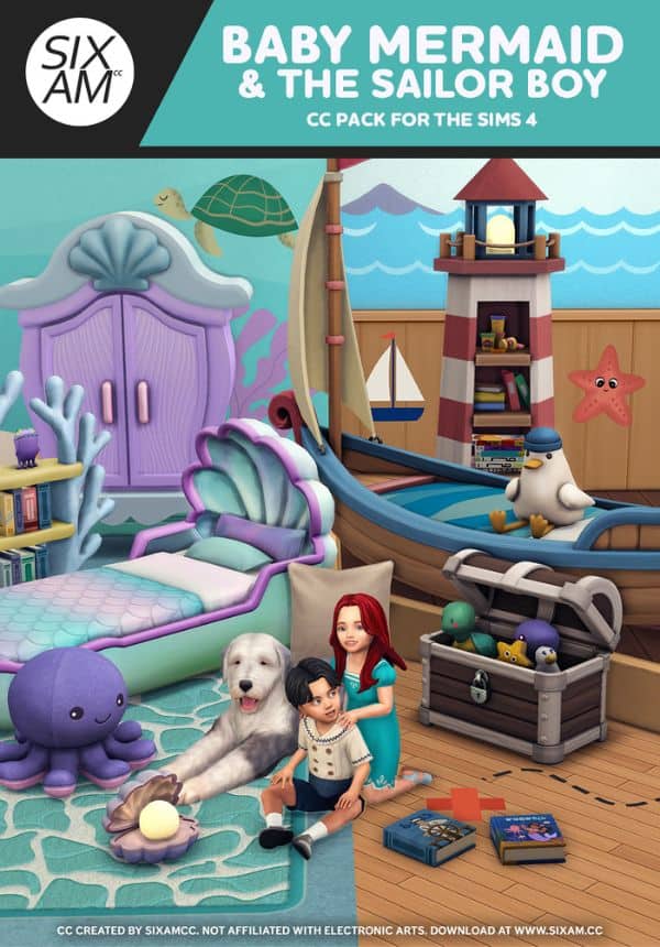 6 Baby Mermaid & The Sailor Boy CC Pack