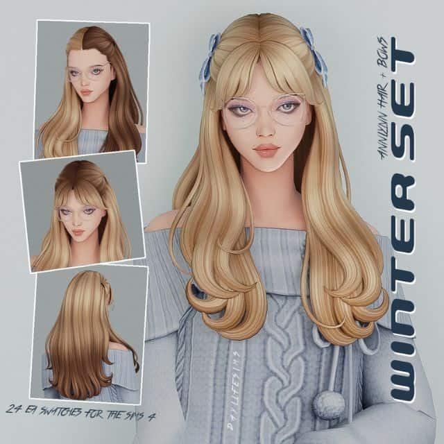 8 Annylynn Hair with Bows Accs