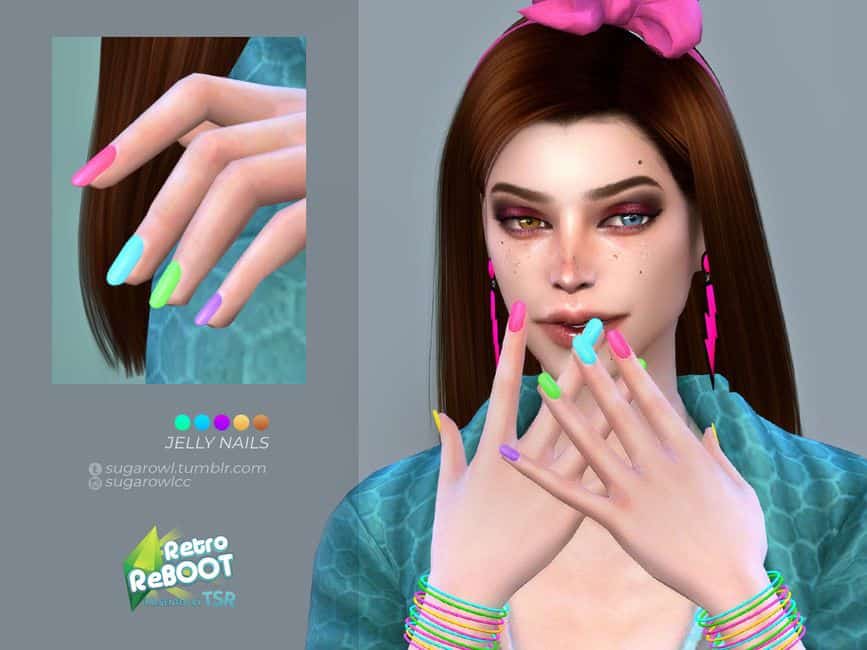 80s Retro Colorful Nails