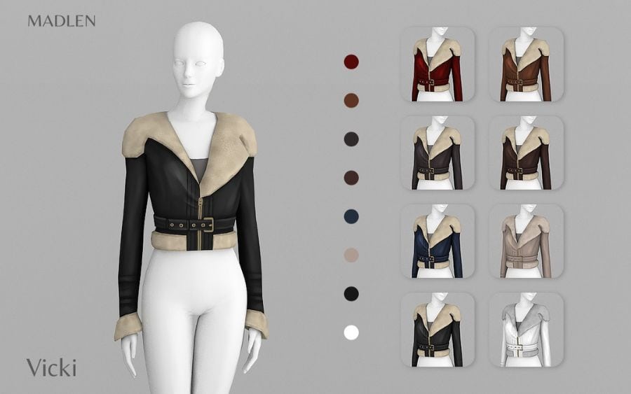 Belted Cropped Leather Jacket