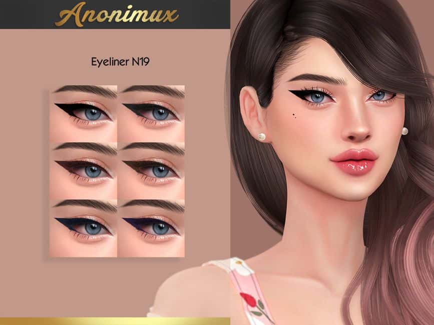 Cat Eyeliner Sims 4 Makeup CC