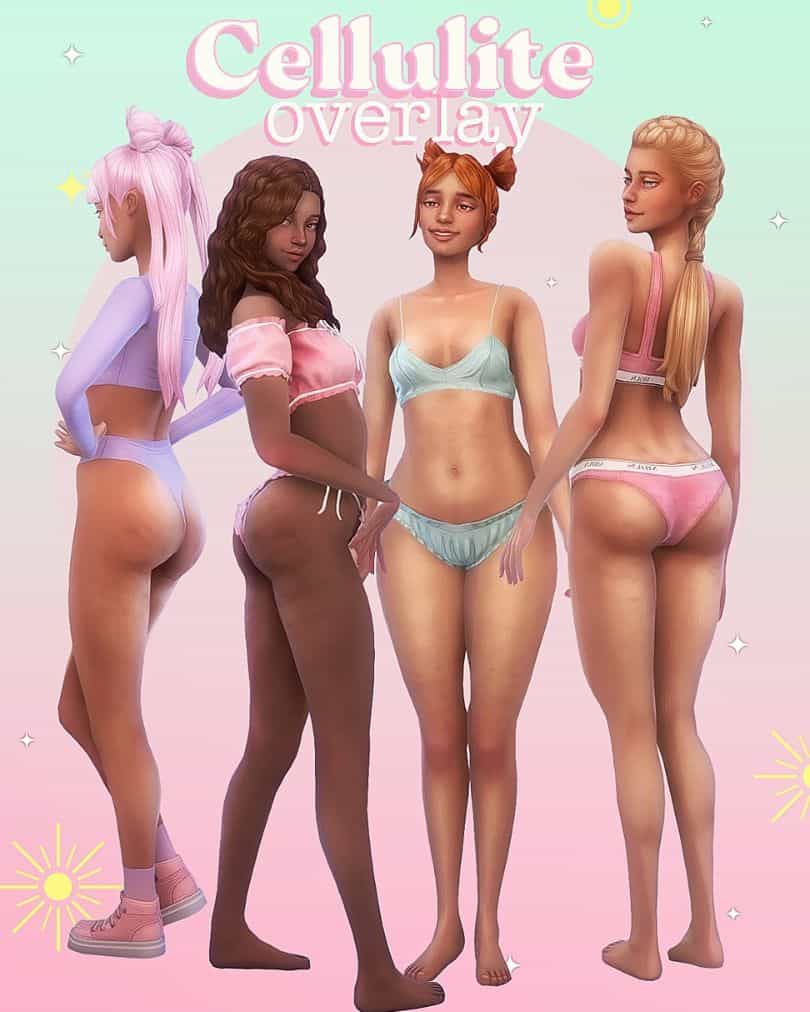 Cellulite Sims 4 Skin Overlay