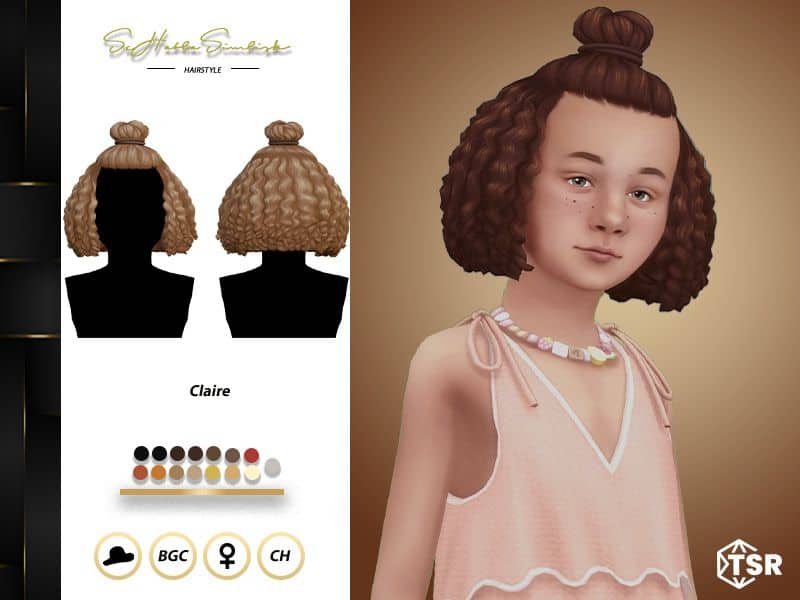 Claire Short Curly Hair & Bun