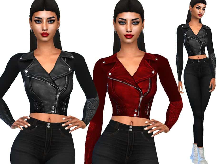 Cropped Sims 4 Leather Jackets