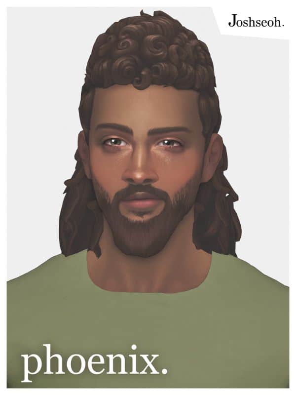 Curly Wolf Cut Hair CC for Sims 4