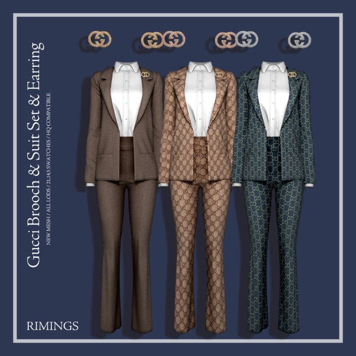 Designer Sims 4 Suit Set