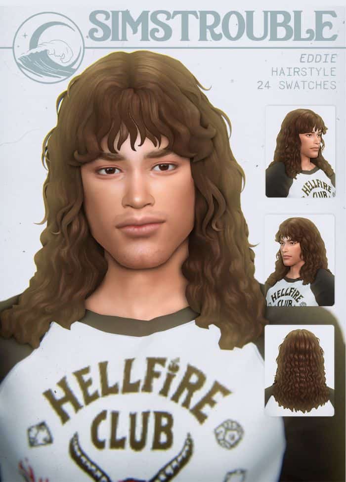 Eddie Hair Sims 4 Stranger Things CC