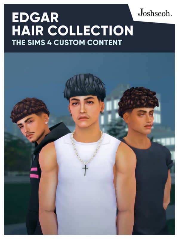 Edgar Hair CC Collection for Male Sims