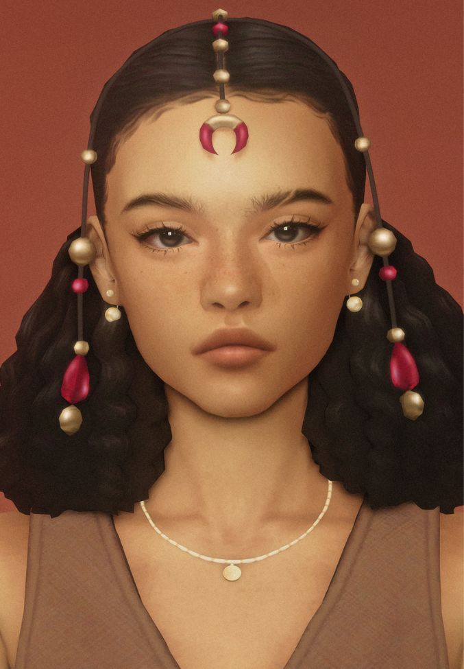 Flora Sims 4 Curly Ponytail CC