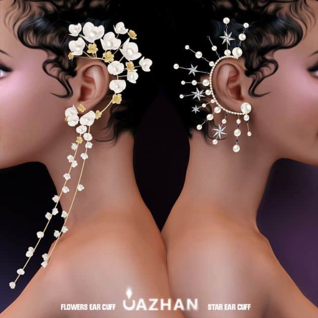 Flowers & Star Ear Cuffs