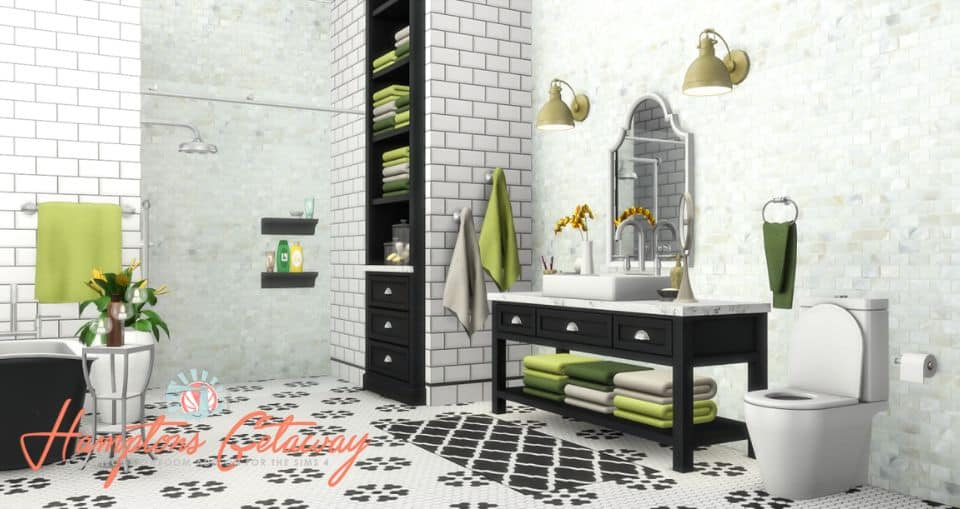 Hamptons Sims 4 bathroom Addon