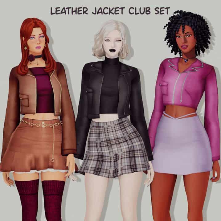 Leather Jacket Club Set