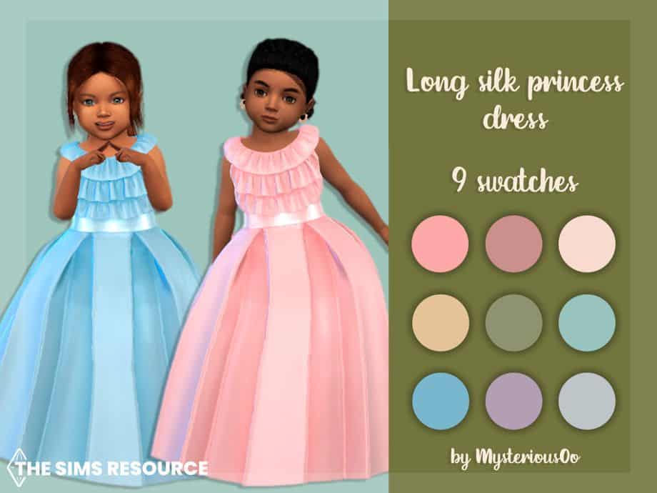 Long Silk Princess Toddler Dress