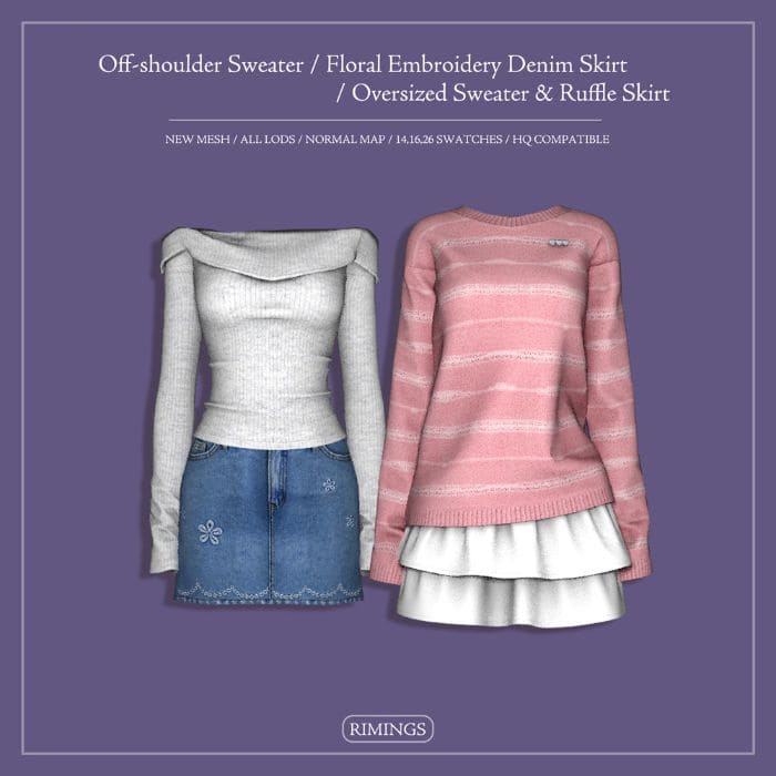 Long-Sleeve Tops & Skirts Set