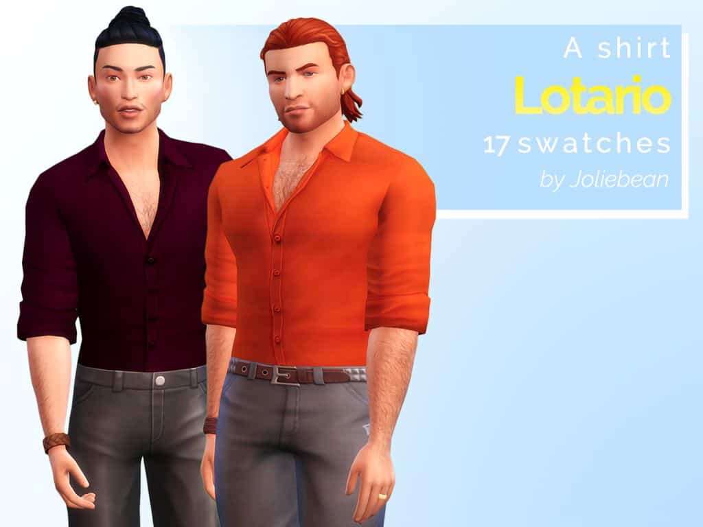Lotario Sims 4 Male CC Shirt