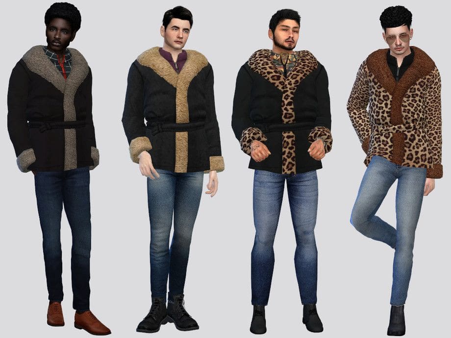 Male Thick Faux Fur Jackets