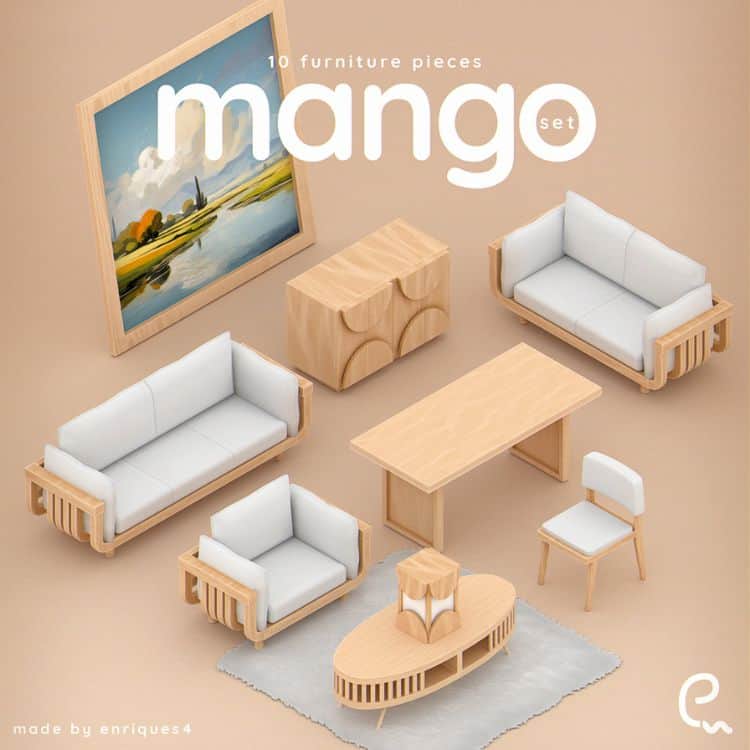 Mango Living Room Furniture Set