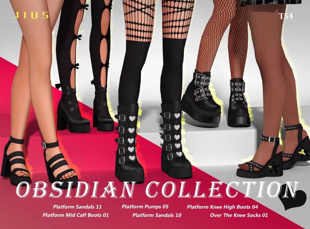 Obsidian Set Sims 4 Shoes CC