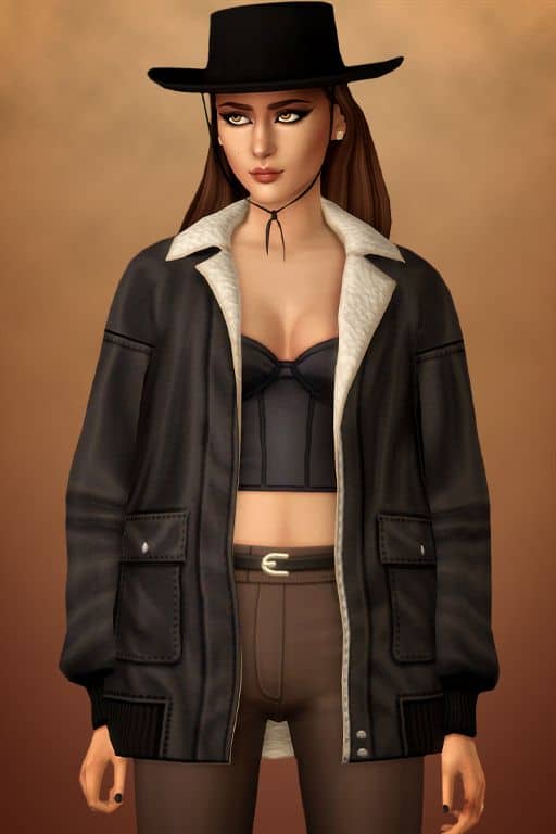 Oversized Sims 4 Leather jacket