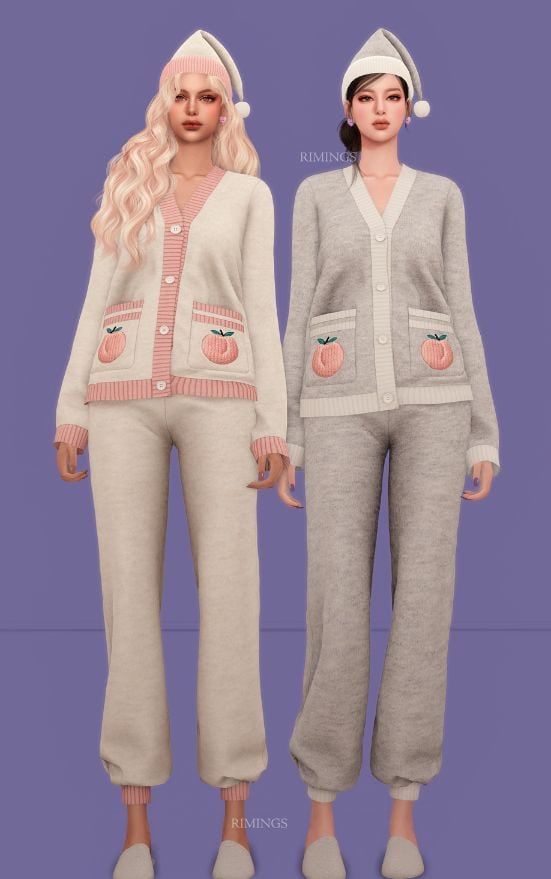 Peach Pocket Pajama & Hat