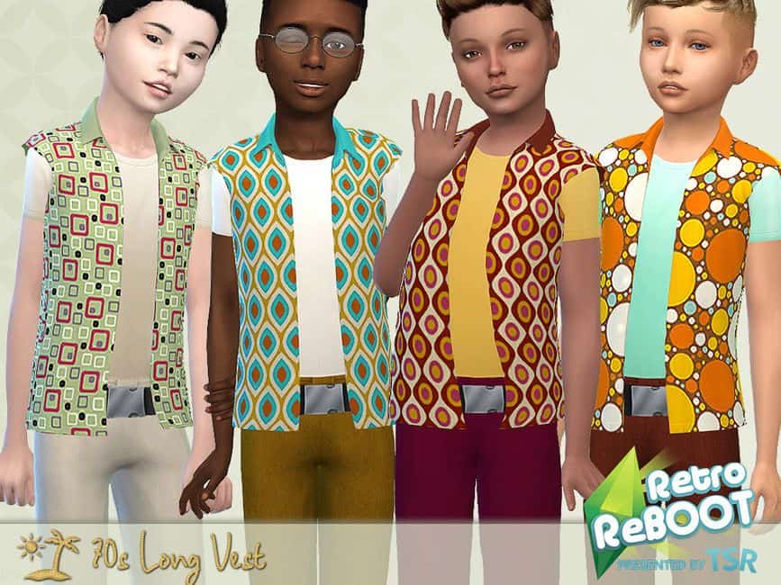 Retro 70s Kids Long Vest