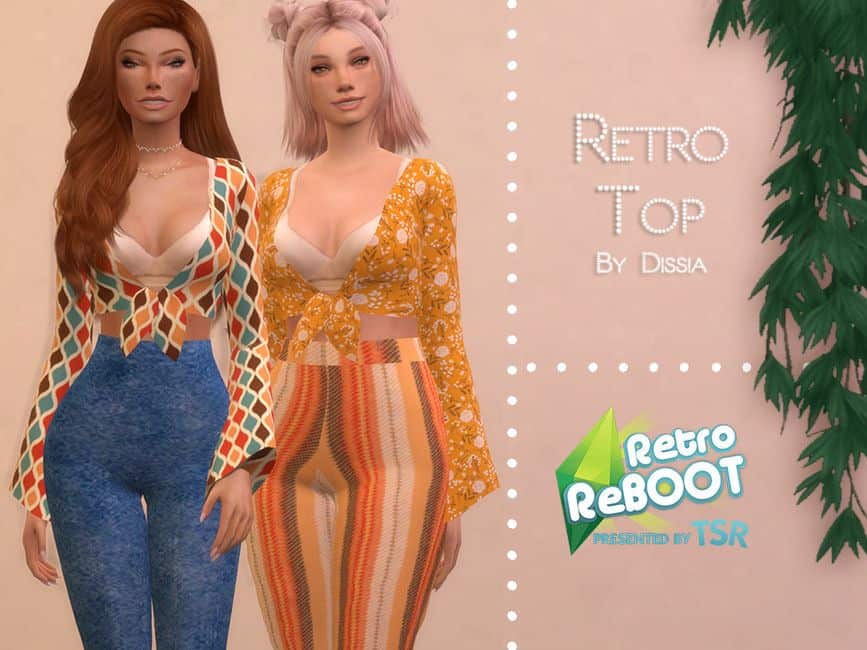 Retro 70s Top for Sims 4