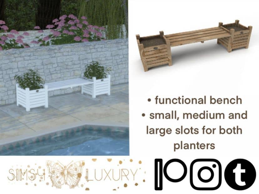 Romantic Garden Bench Planter