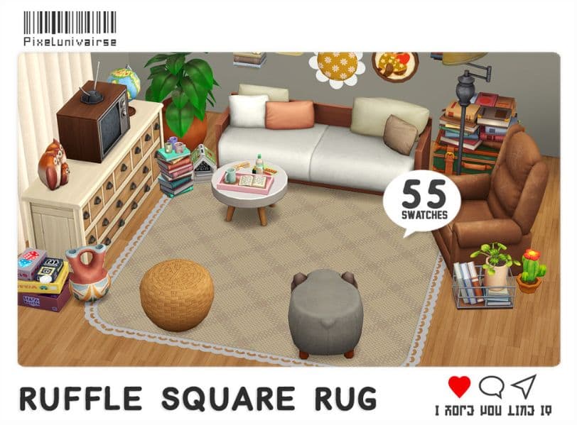 Ruffle Square Rug