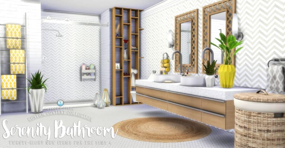 Serenity Bathroom CC for Sims 4