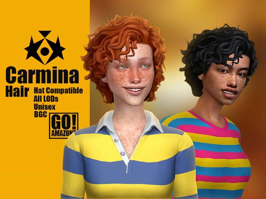 Short Curly Sims 4 Hair CC