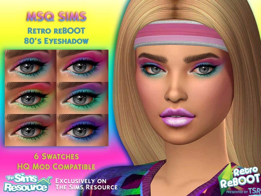 Sims 4 80’s Eyeshadow CC