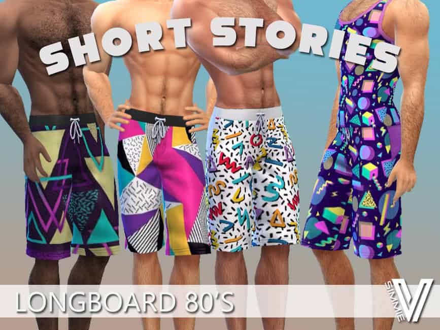 Sims 4 80s Long Swim Shorts