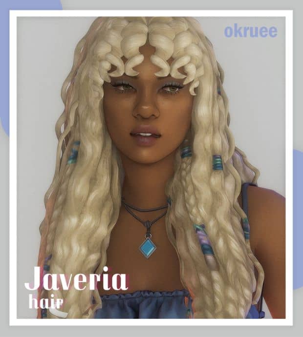 Sims 4 CC Curly Hair With Bangs