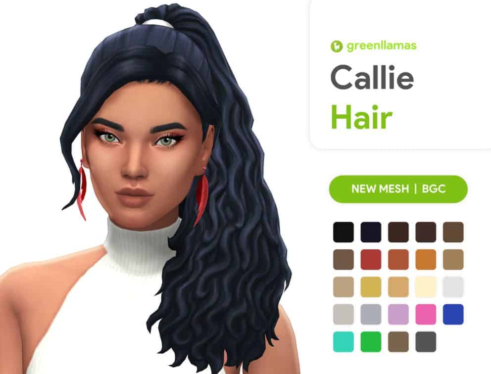 Sims 4 Curly Ponytail