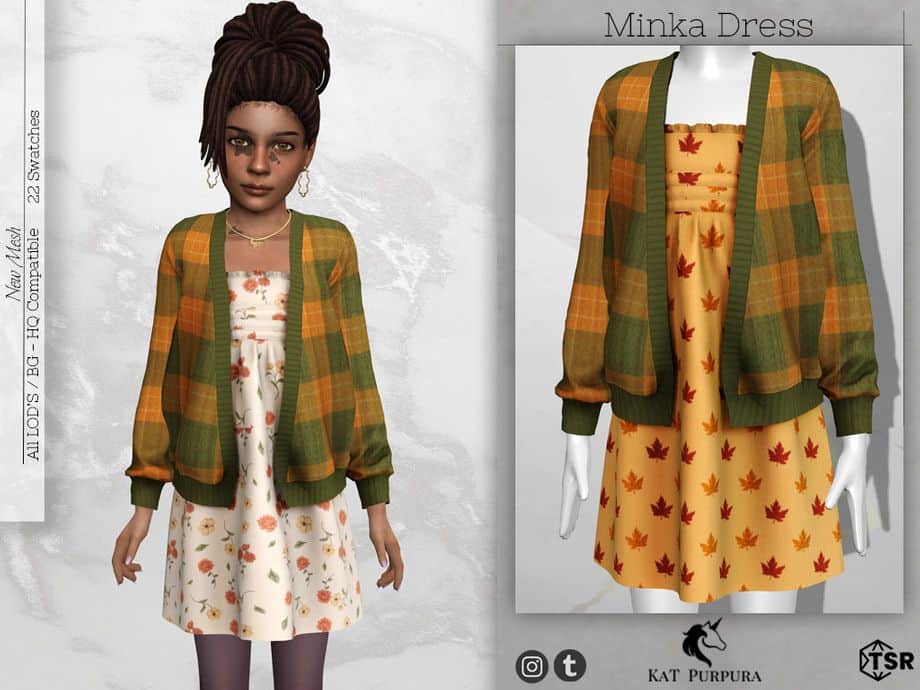 Sims 4 Fall Minka Dress