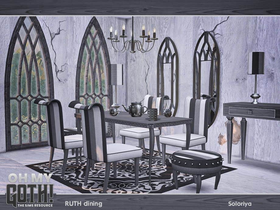 Sims 4 Goth Dining CC