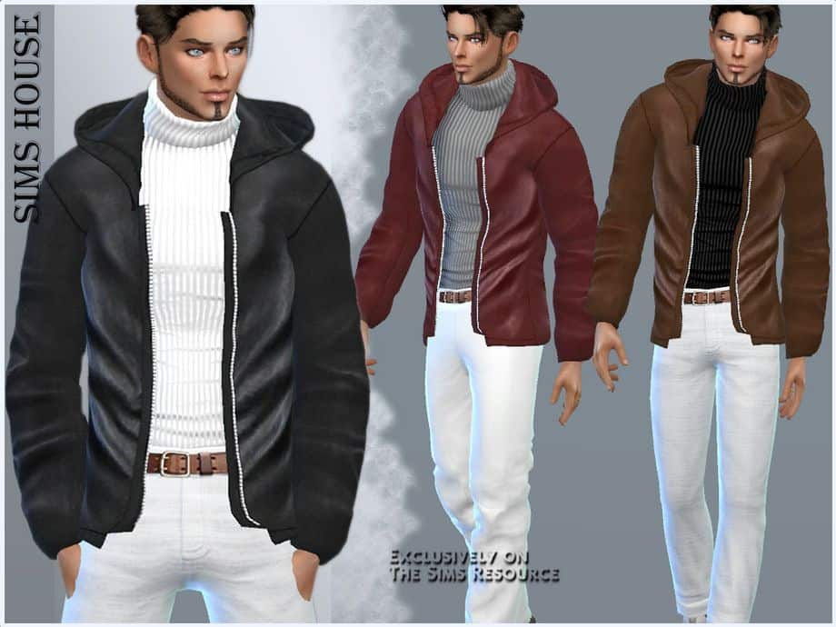 Sims 4 Hooded Leather Jacket