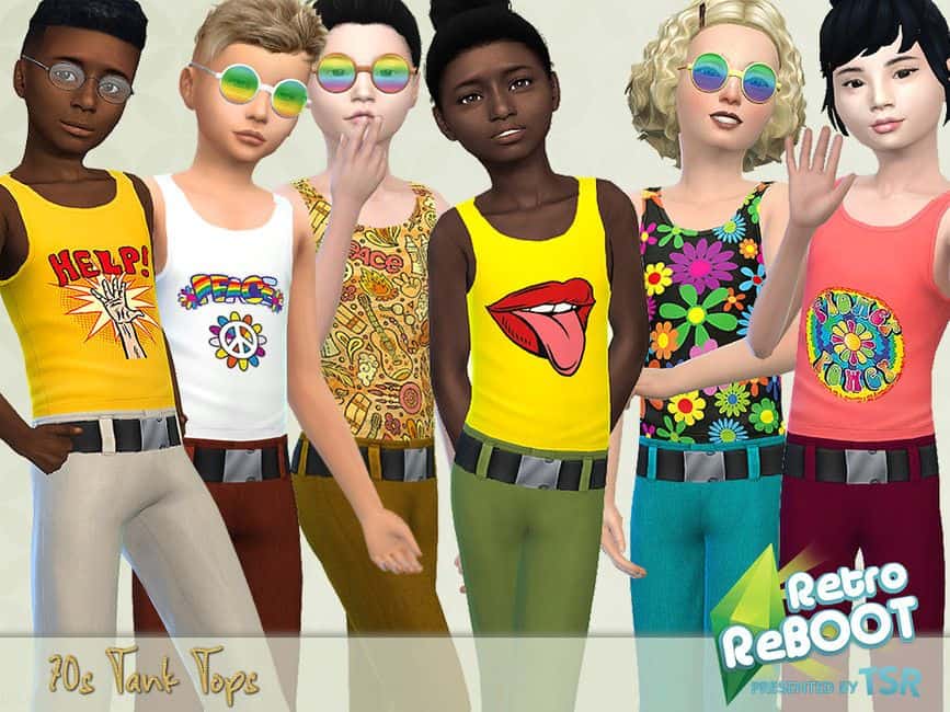 Sims 4 Kids 70s Top