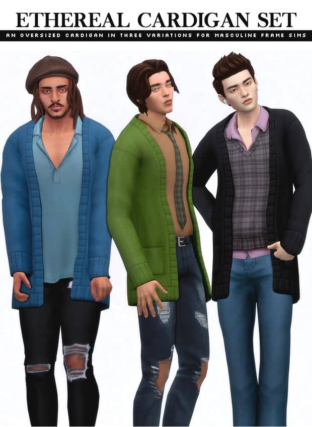 Sims 4 Male Cardigan Set