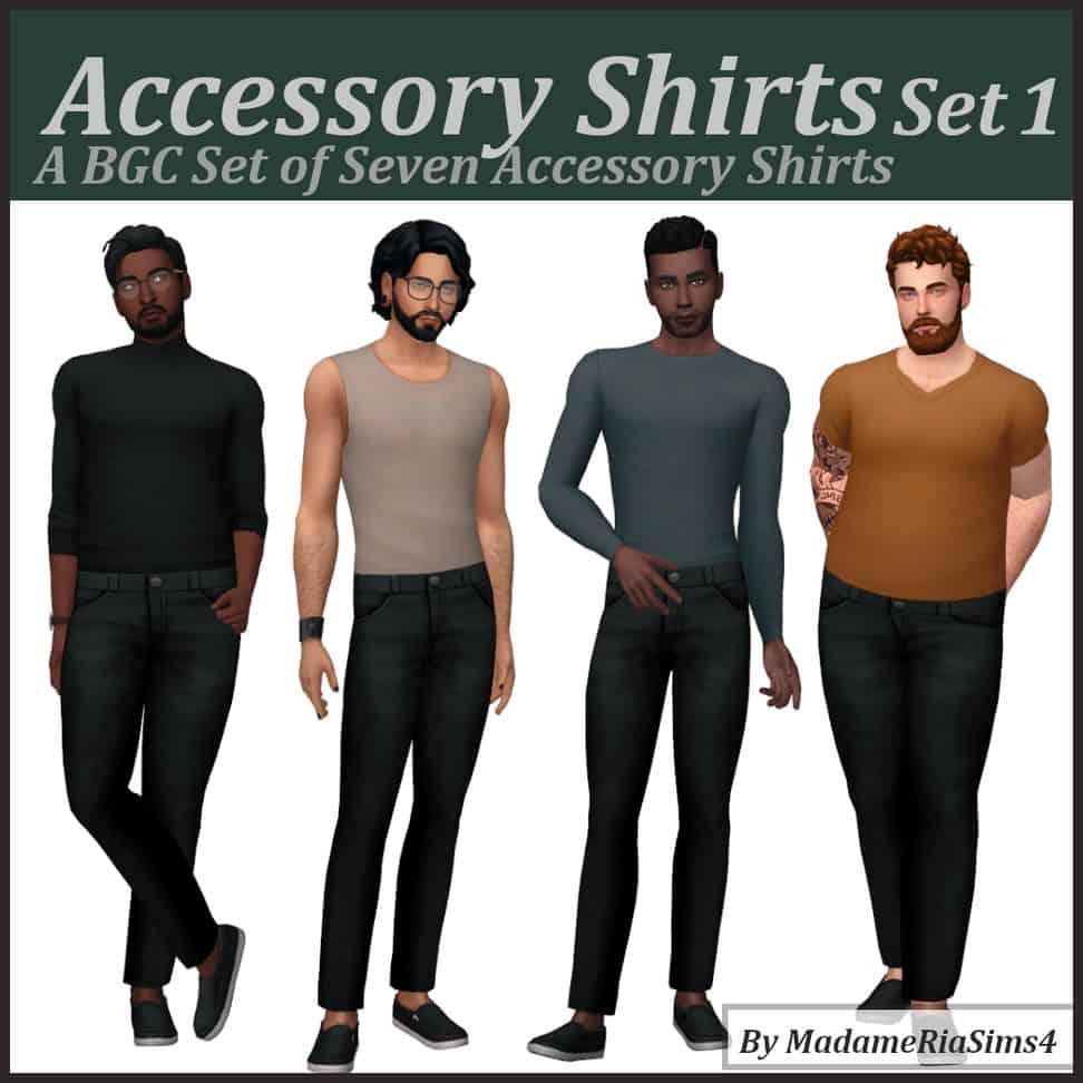 Sims 4 Male CC Accessory Shirts