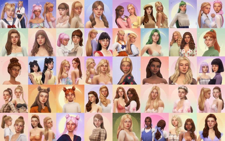 Sims 4 Mega Hair CC Pack
