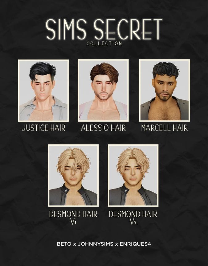 Sims Secret Male Hairs