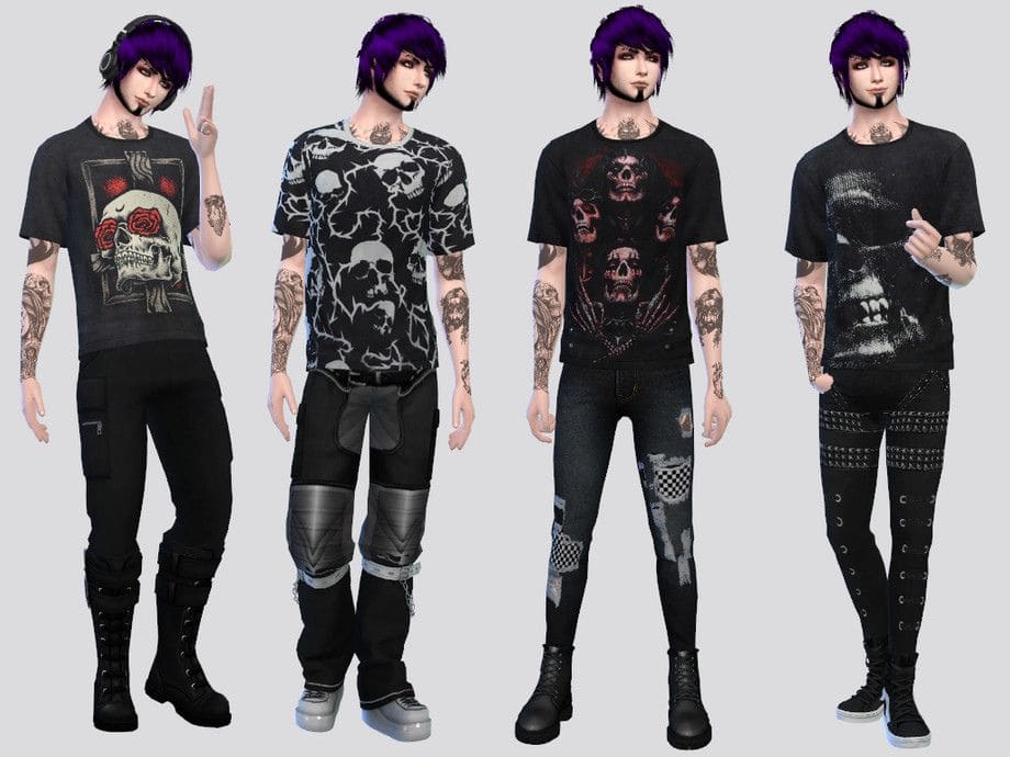 Skull Goth Tees Set