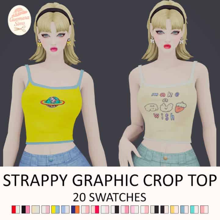 Strappy Graphic Crop Top