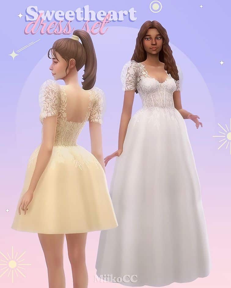 Sweetheart Wedding Dress Set