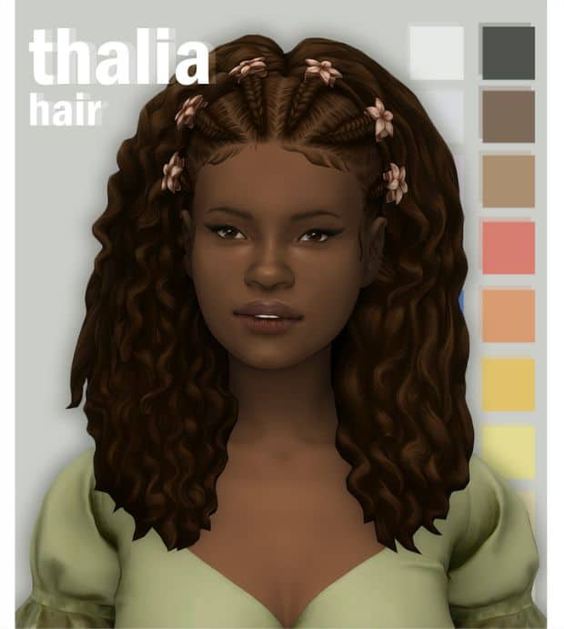 Thalia Sims 4 Curly Hair