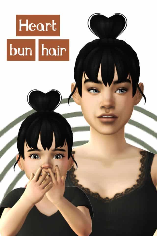 Toddler Heart Bun Hair