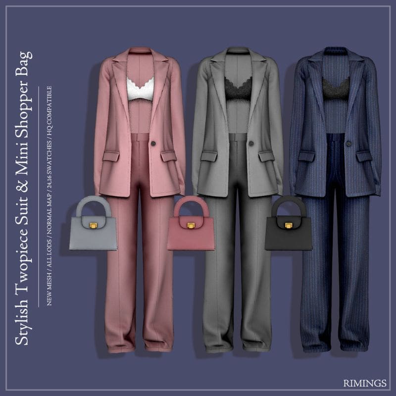 Two-piece Suit & Mini Shopper Bag